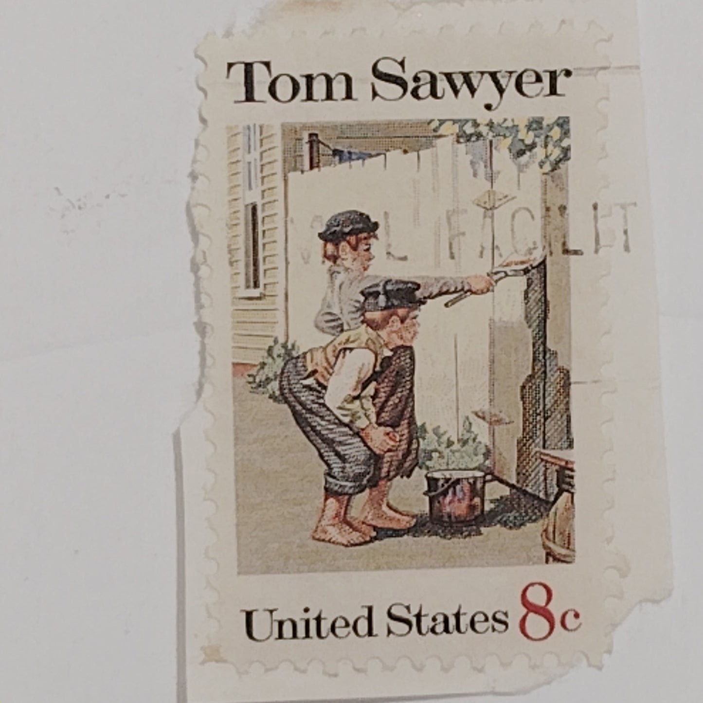 1972 Tom Sawyer Stamps – 8¢  Lot of 2 Used – Scott #1470 – Rockwell Art
