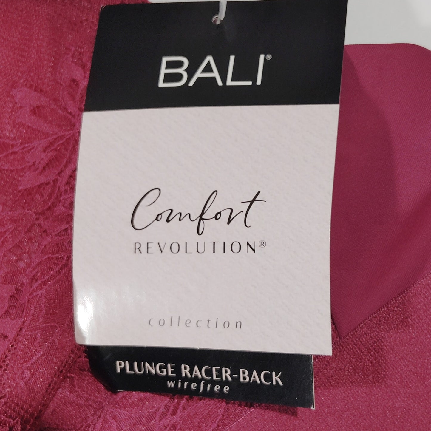 Bali Comfort Revolutionize Wireless Plunge Bralette – Deep Cerise – Small