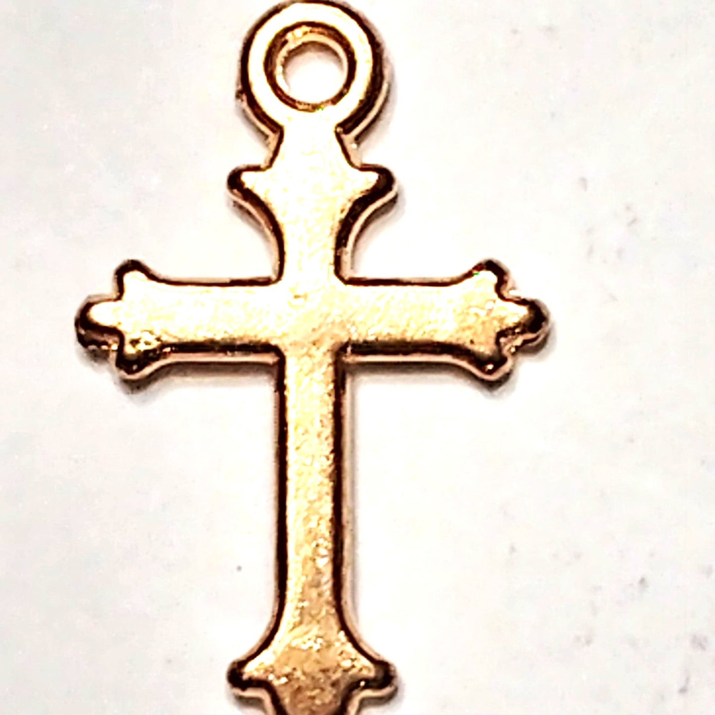 Ornate Cross Charm Gold‑Tone Gothic/Spanish Style 5/8" Religious Pendant
