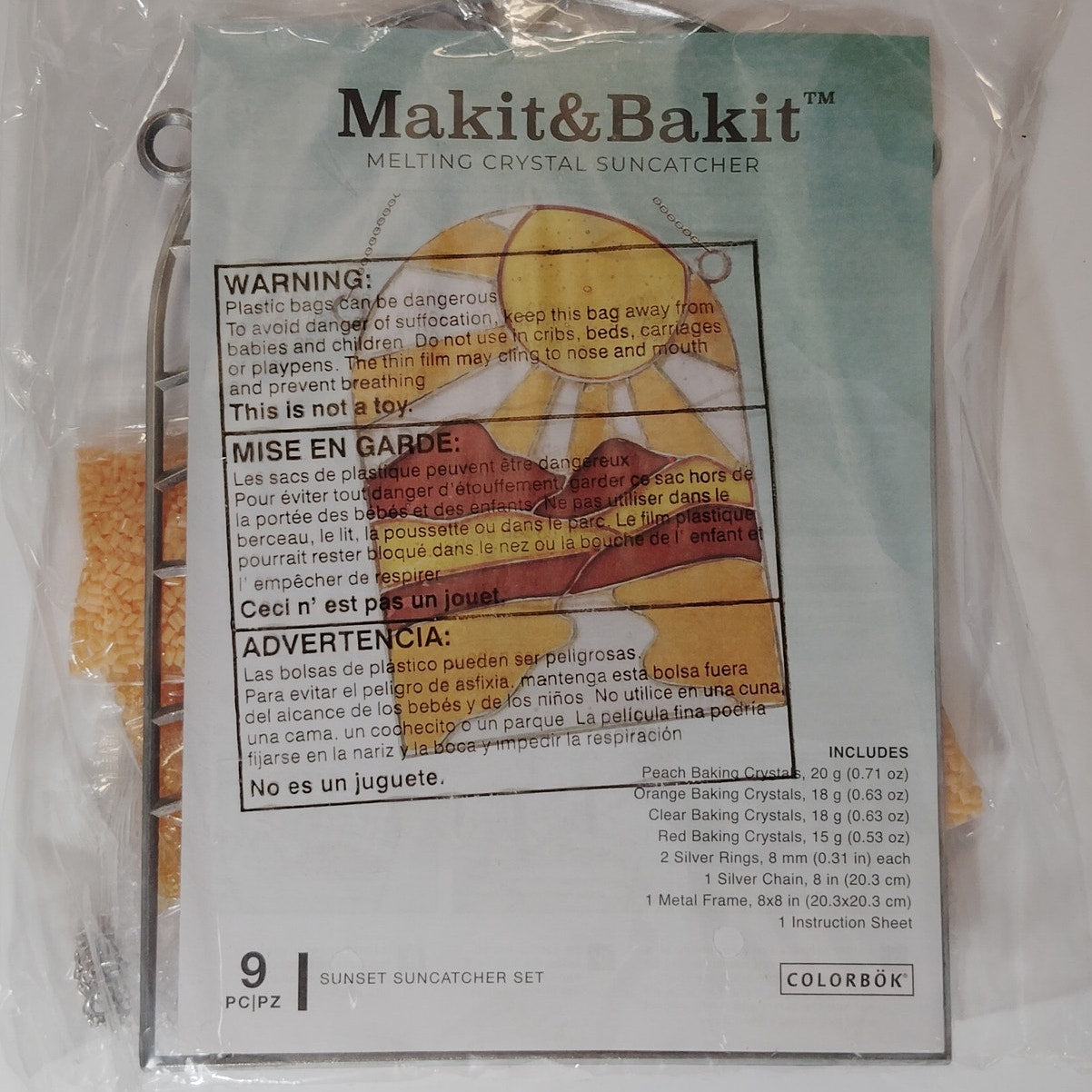 Colorbok MAKEIT & BAKEIT Sunset Suncatcher Kit – Stained Glass Style