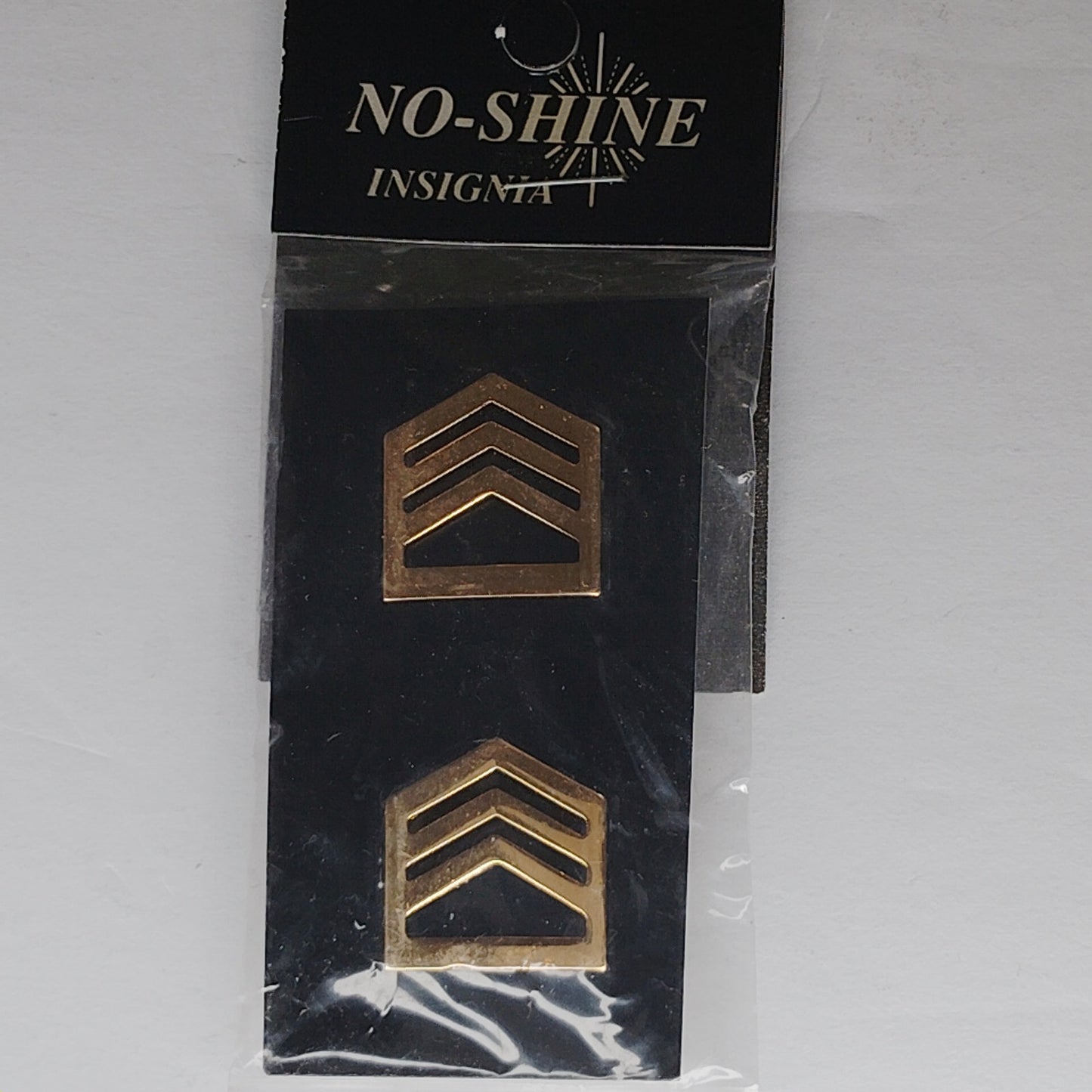 Army JROTC ROTC Staff Sergeant Rank Insignia No‑Shine Brass Pin‑On Pair 7/8x7/8"