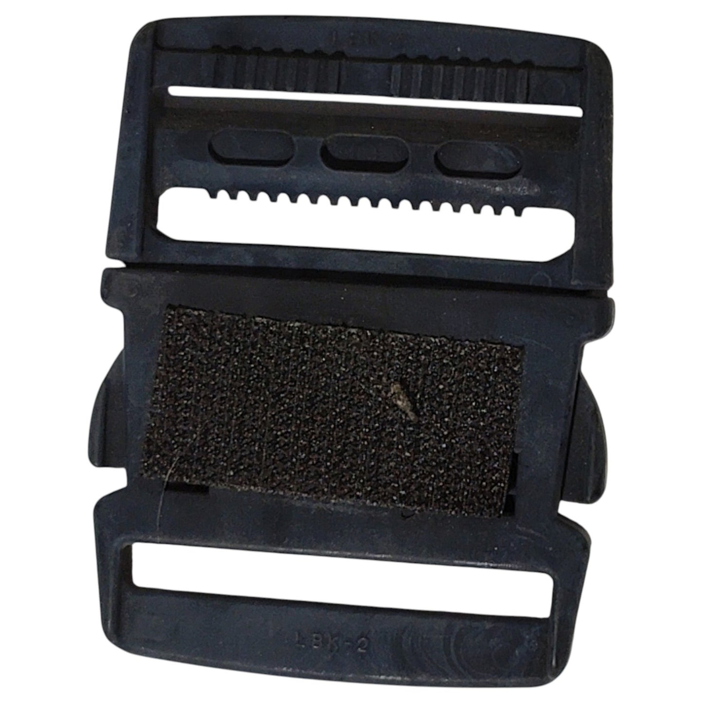2" Side-Release Quick-Adjust Buckle – Black Plastic, Hook-n-Loop Backing
