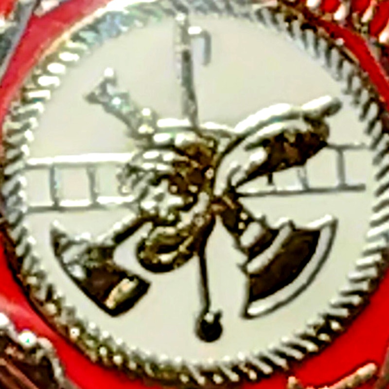 Maltese Cross Firefighter Novelty Hat/Lapel/Brooch Pin, Metal, Butterfly Clutch