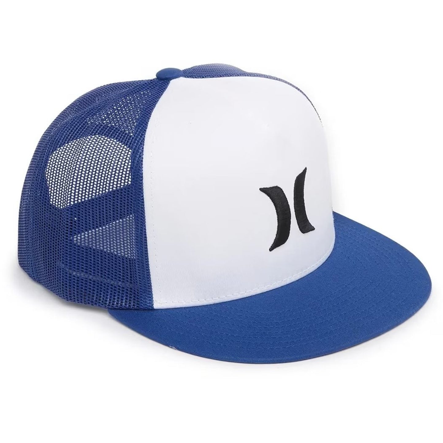 Hurley Men's Icon Solid Flat Trucker Hat Cap - Royal Blue/White- LTP