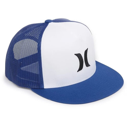 Hurley Men's Icon Solid Flat Trucker Hat Cap - Royal Blue/White- LTP