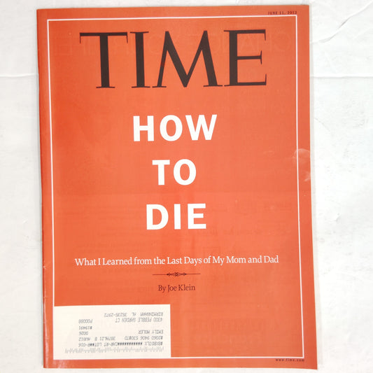 TIME Magazine June 11 2012 How to Die Joe Klein Cover Story Back Issue