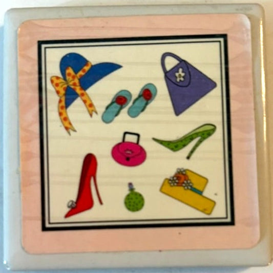 Women’s Fashion Accessories Acrylic Ceramic Fridge Magnet Hats Shoes Bags 2.5"