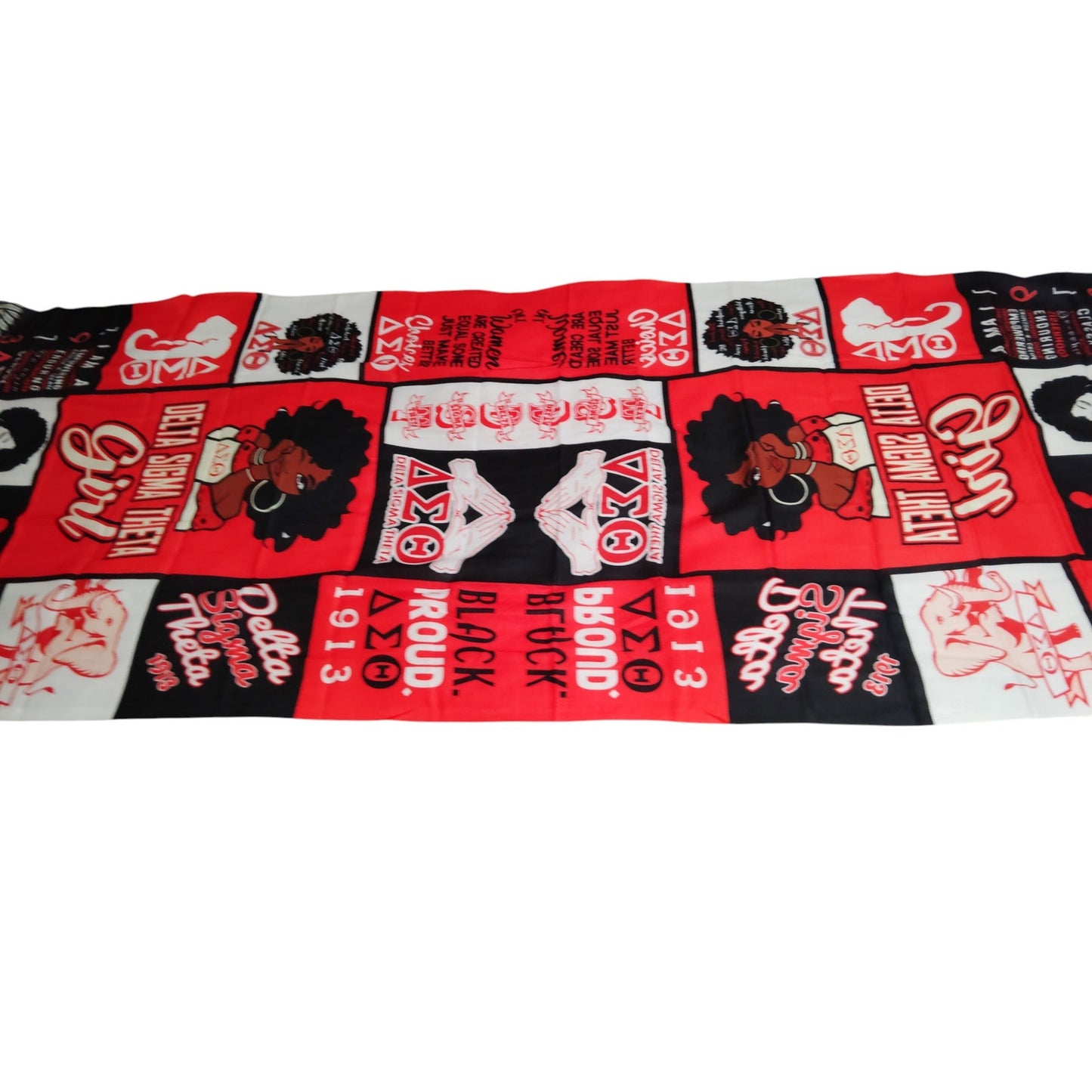 Delta Sigma Theta Inspired Scarf Red & White Polyester 27"x70" – Elephant Infinity Design