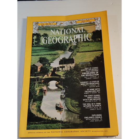National Geographic Magazine – July 1974, England’s Canals, Coast Guard, Ants