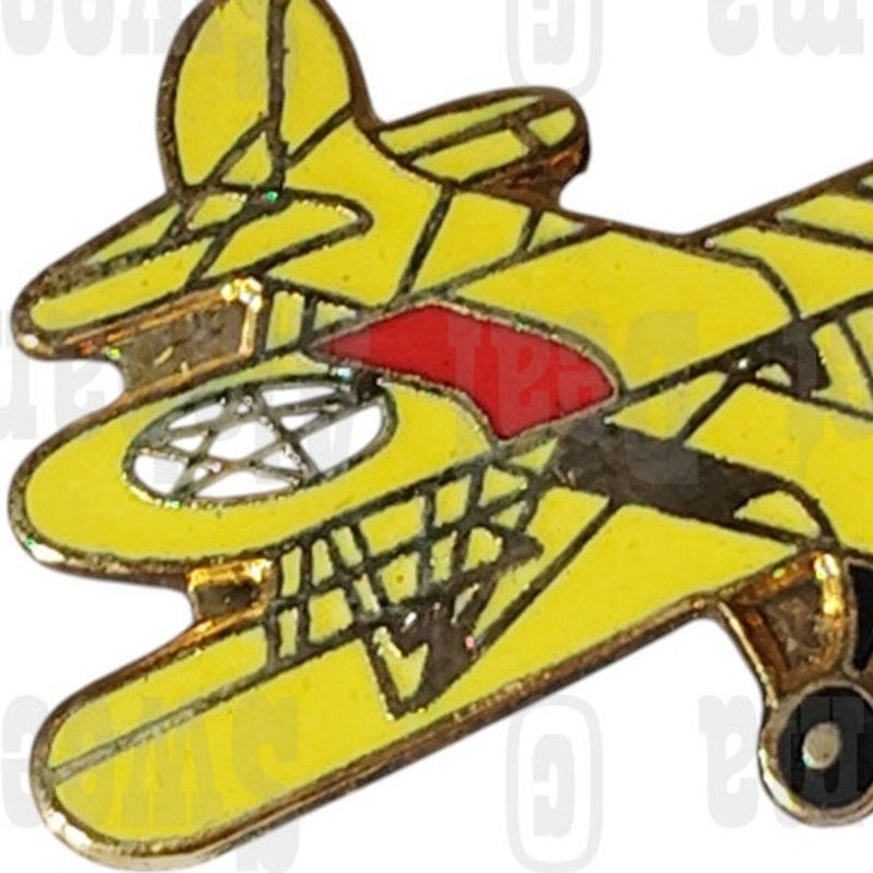 Stearman N2S Aircraft, Collector's Hat, Lapel, Brooch Pin 1-1/4"W x 3/4"H