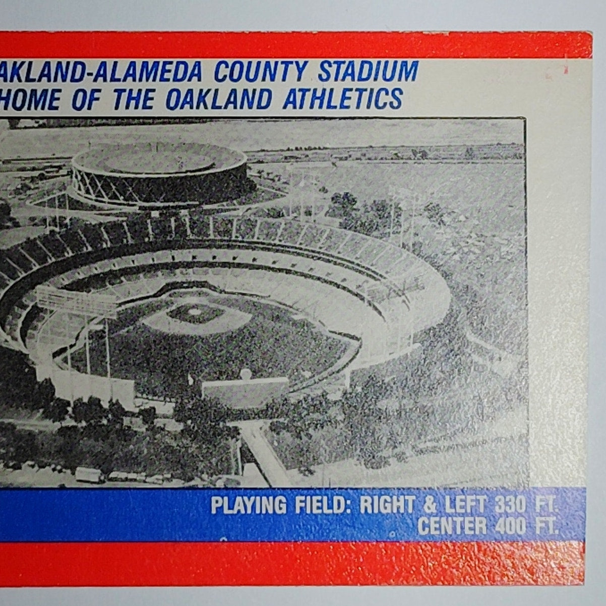 1987 Fleer Team Sticker Astros/Mariners - Reverse: Oakland-Alameda Stadium VG/EX