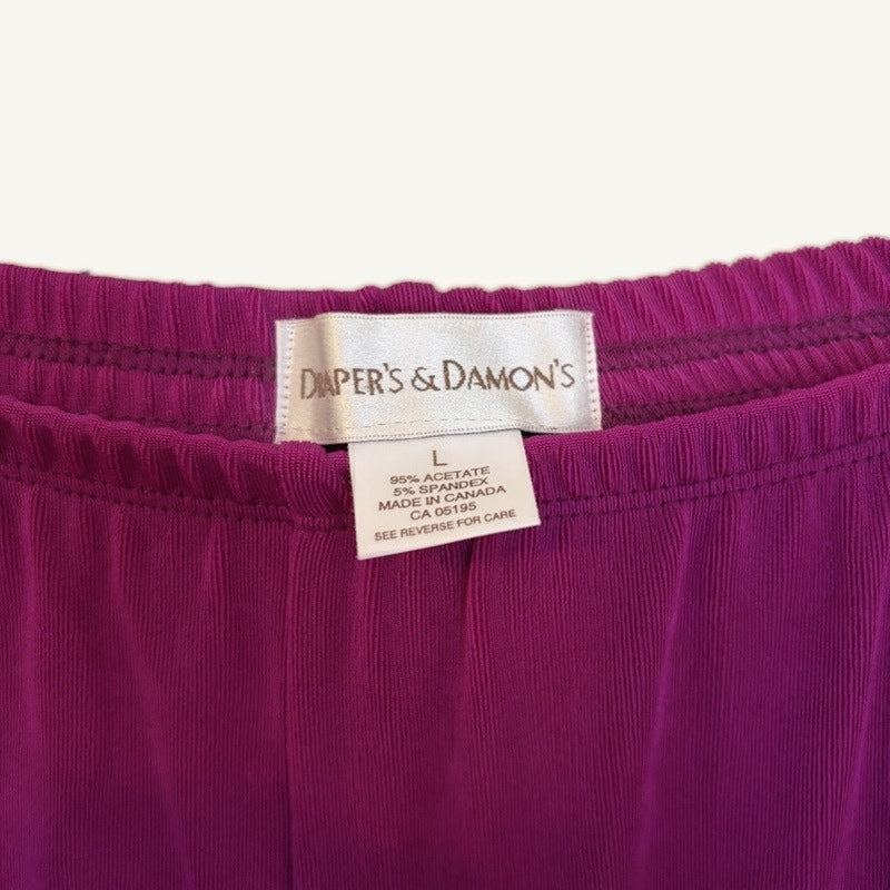Draper's & Damon's L Pink Purple 3PC Tank Cardigan Pants Set Estate