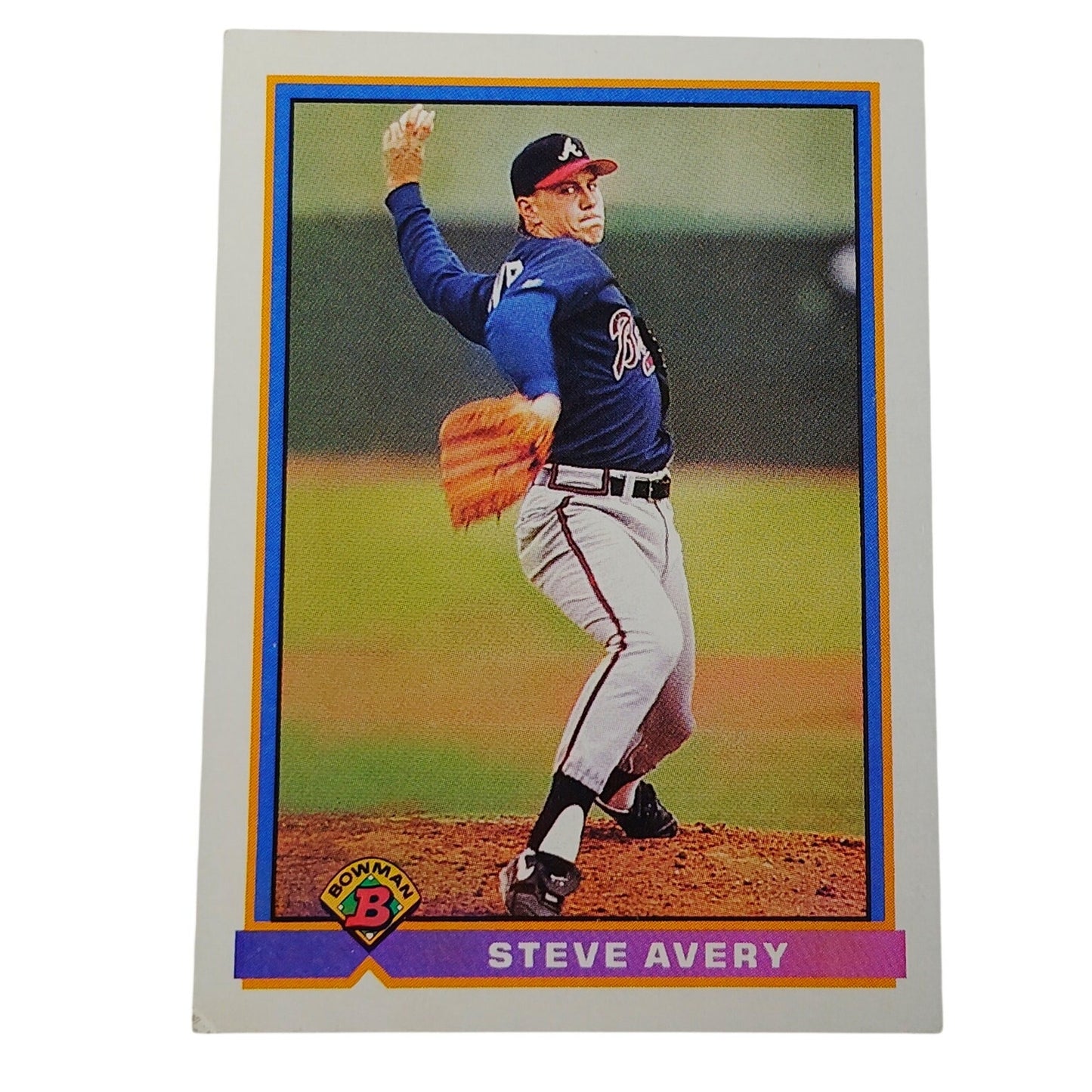 1991 Bowman Steve Avery #566 Atlanta Braves Pitcher Baseball Card NM