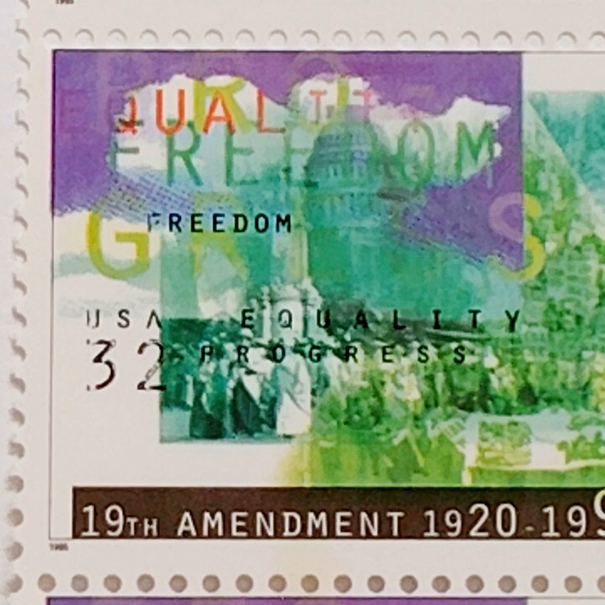 Strip of 6 – 1995 USA 32¢ 19th Amendment MNH Scott 2980 Suffrage