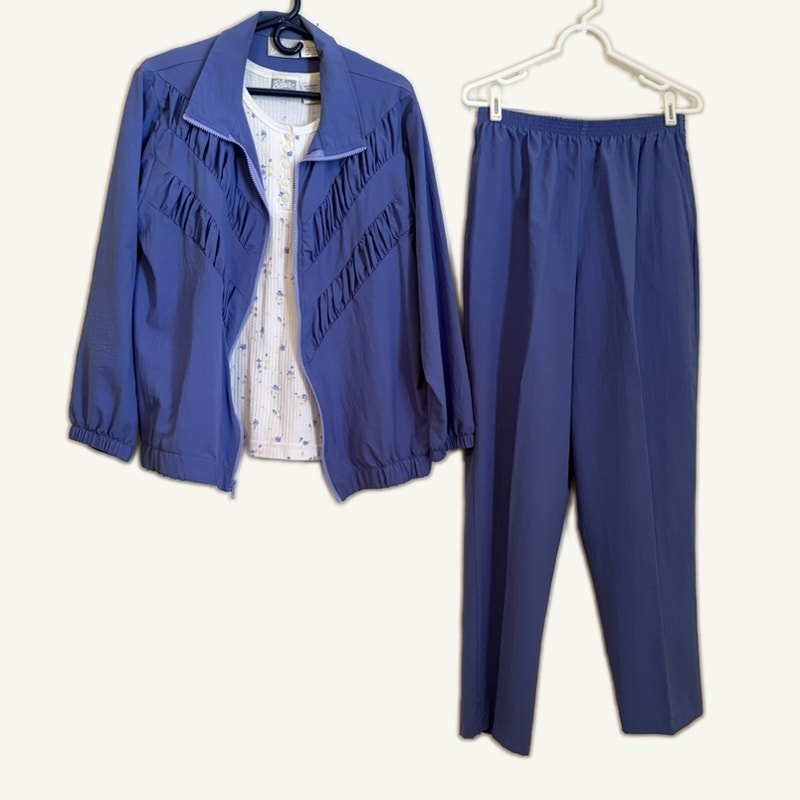 Blair Women's 3-Piece Lavender Tracksuit Set - Jacket, Tank, Pants Size L