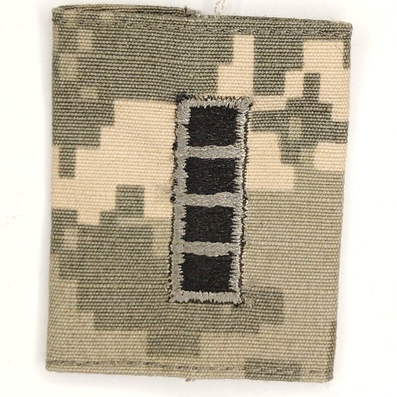 US Army CW4 Rank Slip‑On Black on ACU UCP Digital 1‑5/8" × 2"