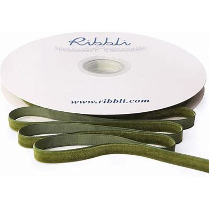 Copied - Ribbli Dusty Blue Velvet Ribbon 3/8" x 10 Yards Crinkled Luxury Gift Wrap Craft
