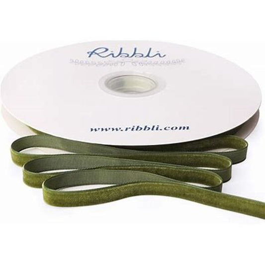 Copied - Ribbli Dusty Blue Velvet Ribbon 3/8" x 10 Yards Crinkled Luxury Gift Wrap Craft