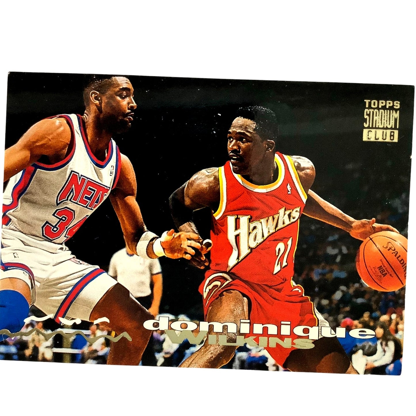 Dominique Wilkins, Hawks, 1993 Topps Stadium Club Collector's Card 129, EXC