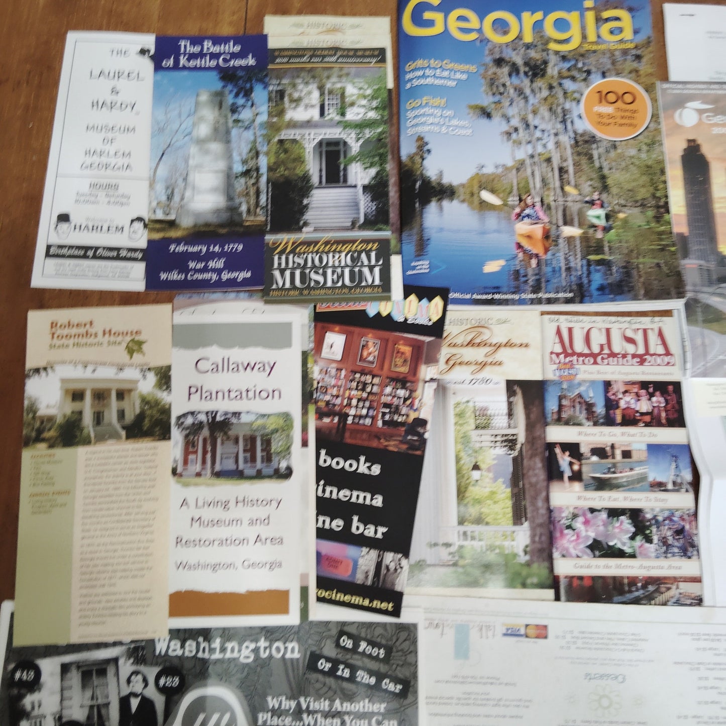Vintage Georgia Travel Ephemera Lot: Washington, Augusta, Callaway Guides & Maps