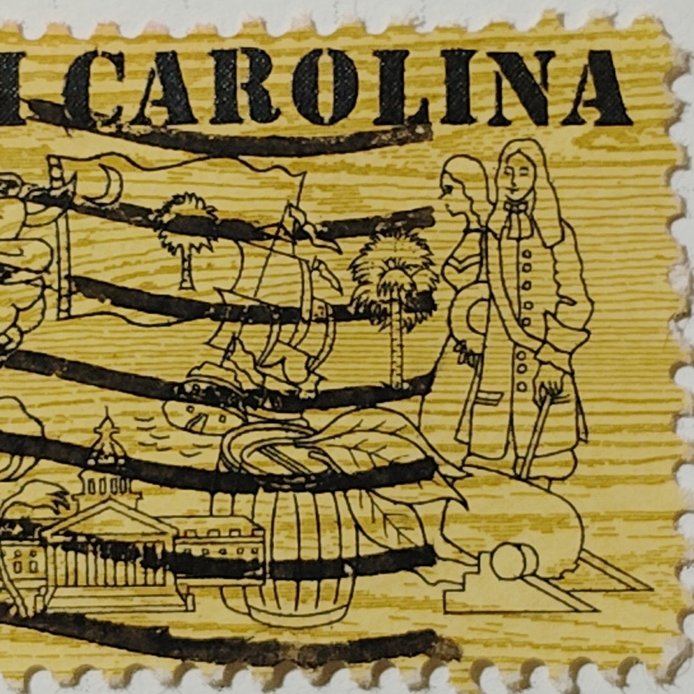 1970 US 6c South Carolina 300th Anniversary Stamp #1407 Used Cancelled