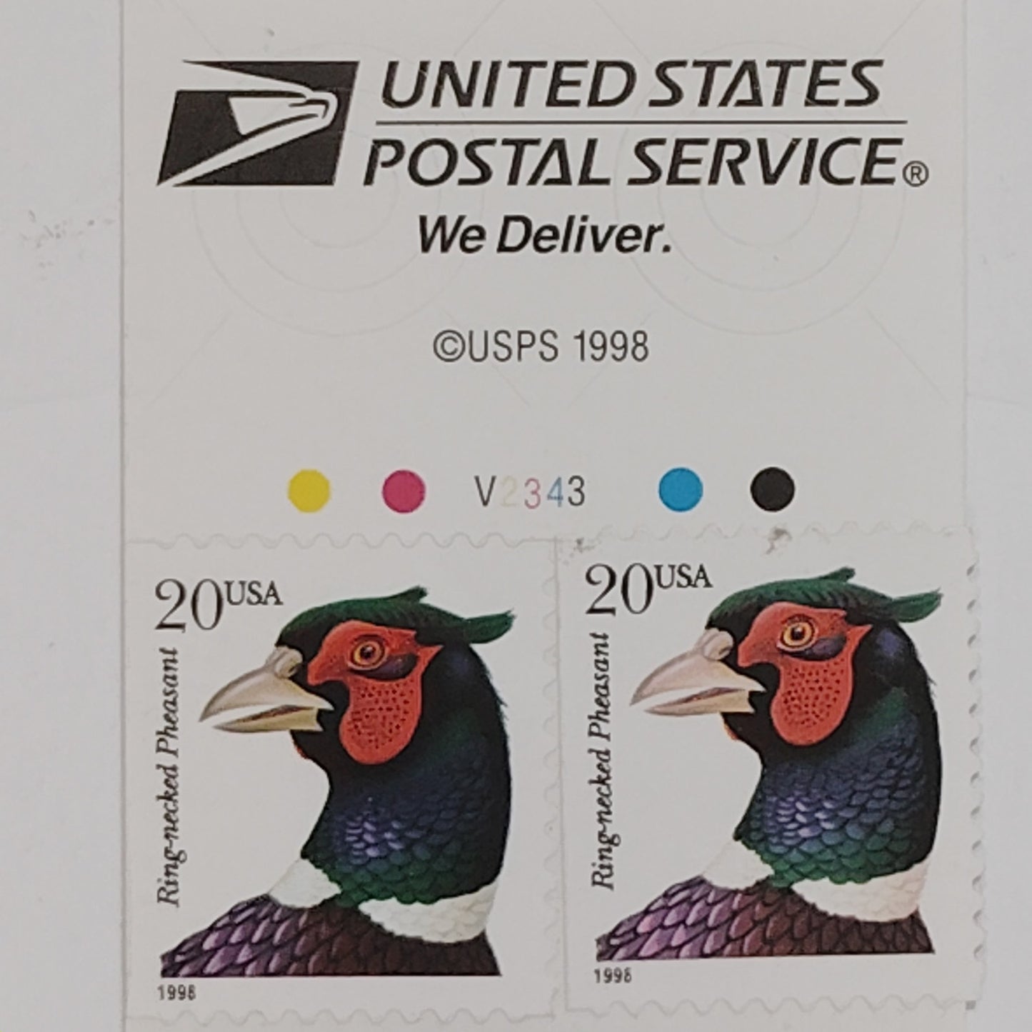 1998 Ring-necked Pheasant – Lot of 2 MNH – 20¢ Flora & Fauna Series