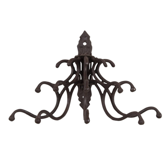 Antique Style Cast Iron Multi Hook Wall DÃ©cor 7.25 X 7.5 Rust
