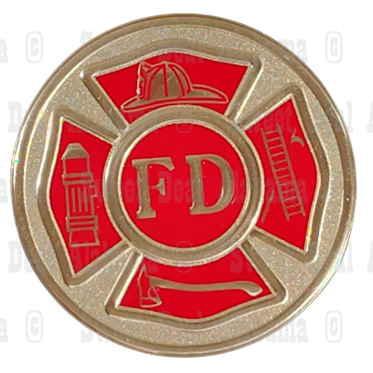 Metallic Fire Department Recessed Emblem, 2" Display Emblem