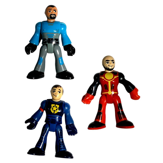 (3-PK) Fisher-Price Imaginext- Robot Police, Red Dino Rider & Blue Dino Rider