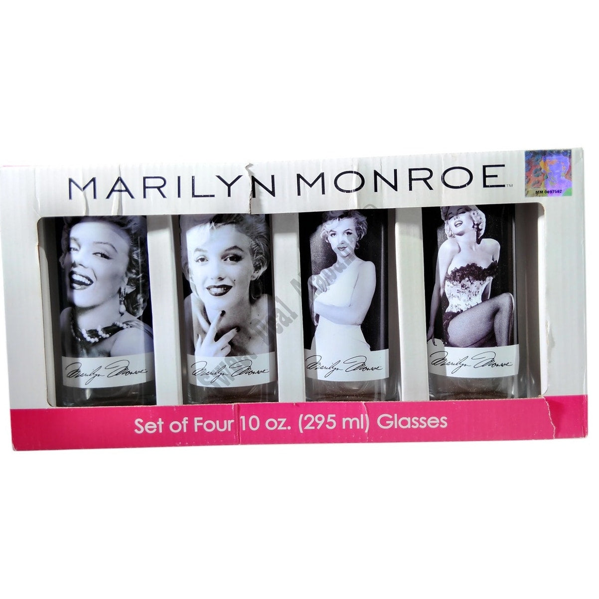 Marilyn Monroe 10 oz. Glass 4-Pack, By: Marilyn Monroe Bioworld Kitchen and Bar
