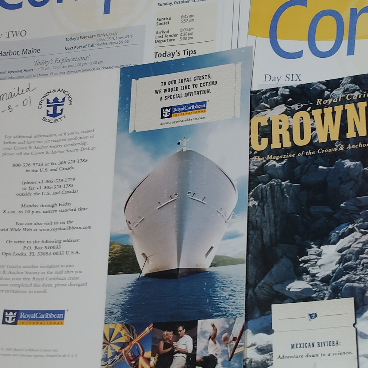 Royal Caribbean 2002 Canada & New England Cruise Ephemera Brilliance of the Seas