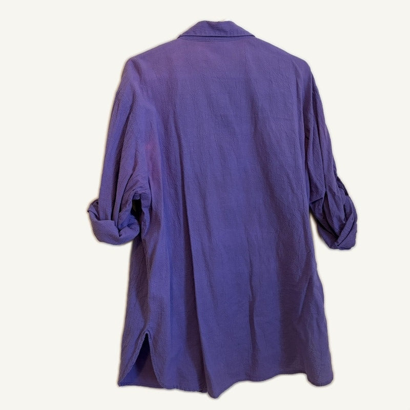 Blair Style Studio 3-Piece Purple & Blue Outfit Set - Tank, Button-Up, Pants L