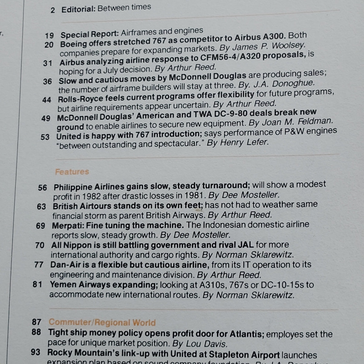 Air Transport World Magazine - March 1983 - Special Report: Airframes & Engines