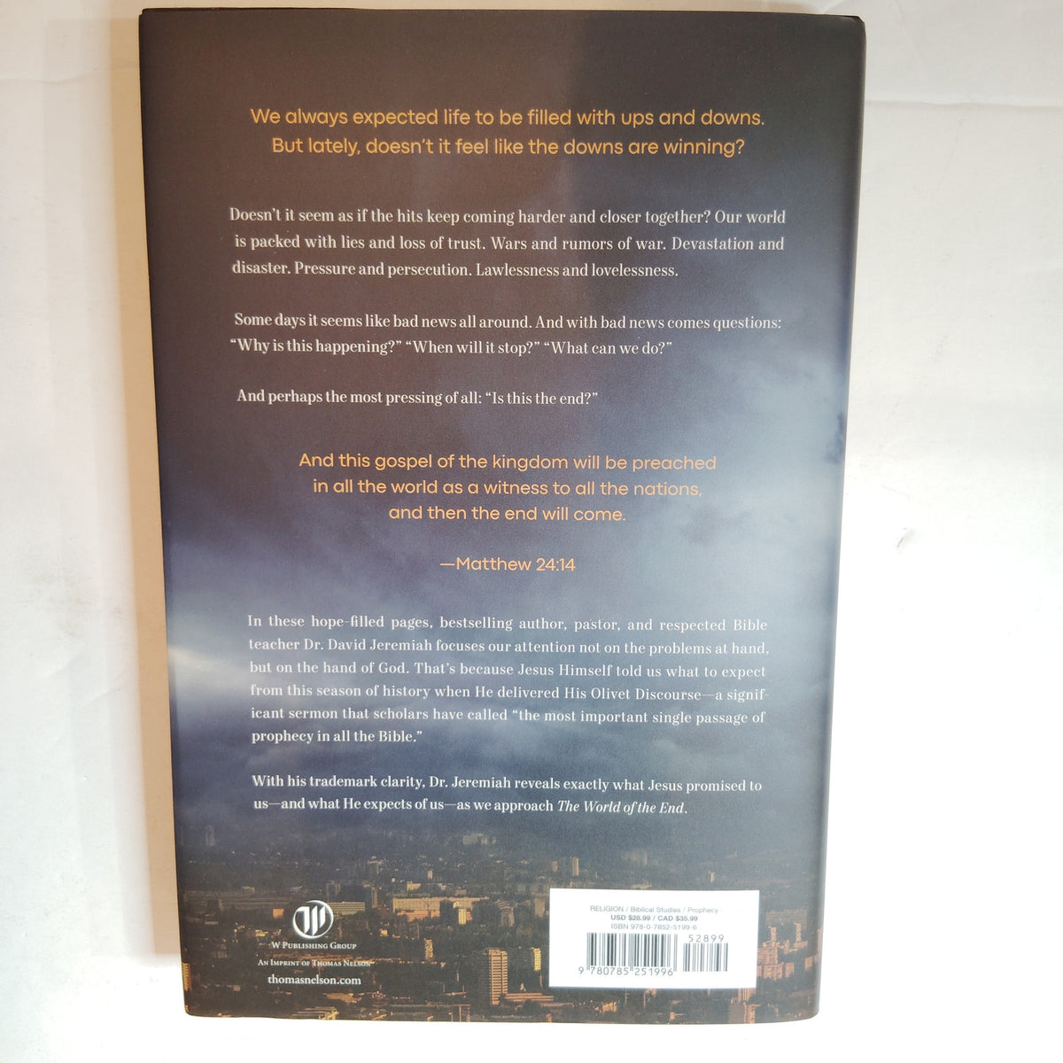 David Jeremiah - The World of the End Hardcover 1st Edition Bible Prophecy