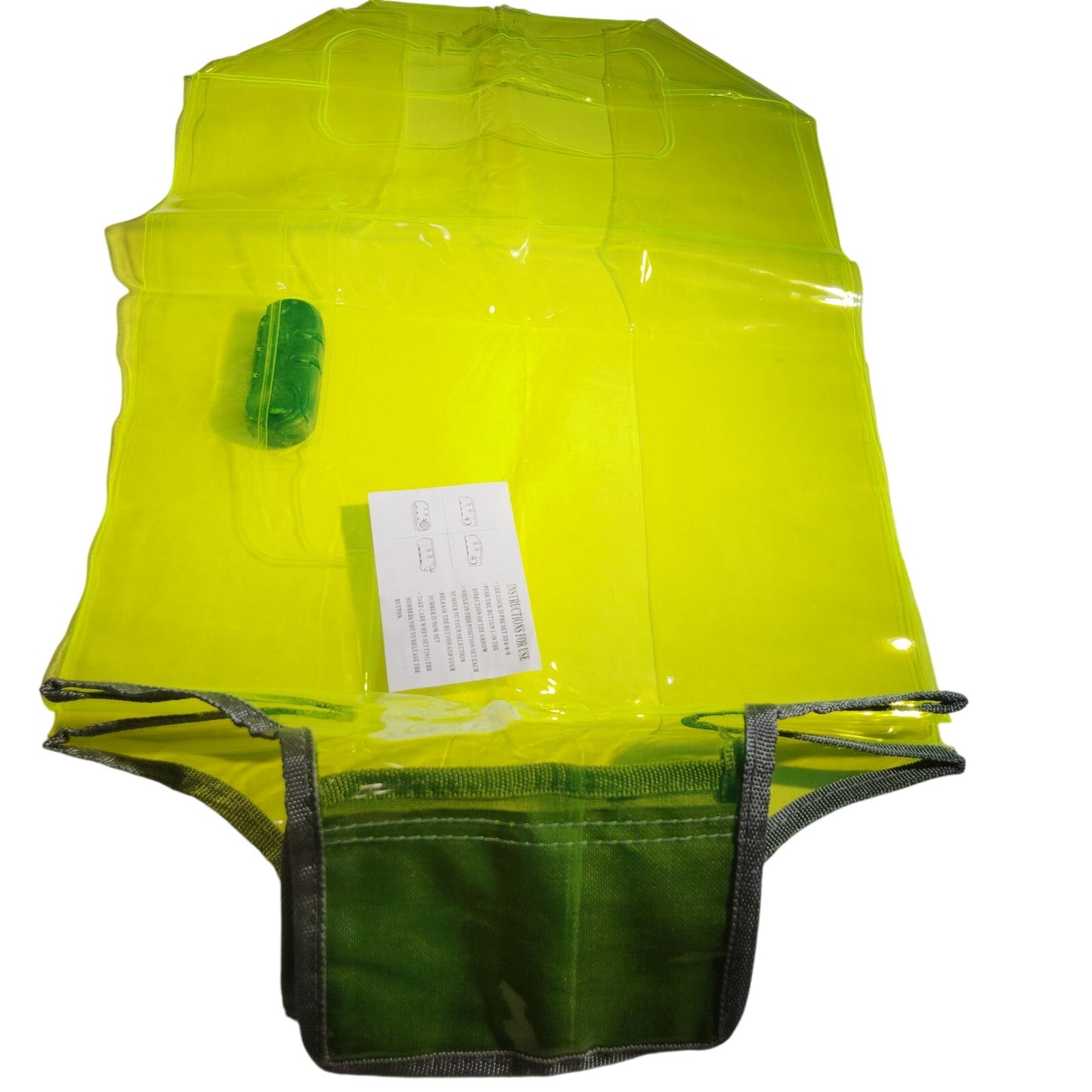 17"–20" PVC Luggage Protective Cover – Transparent Yellow/Green w/ Built‑In Lock