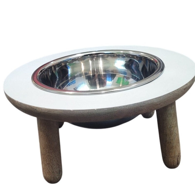 Frisco Premium Elevated Pet Bowl – White | 4-Cup Cap. | Raised Dog & Cat Feeder
