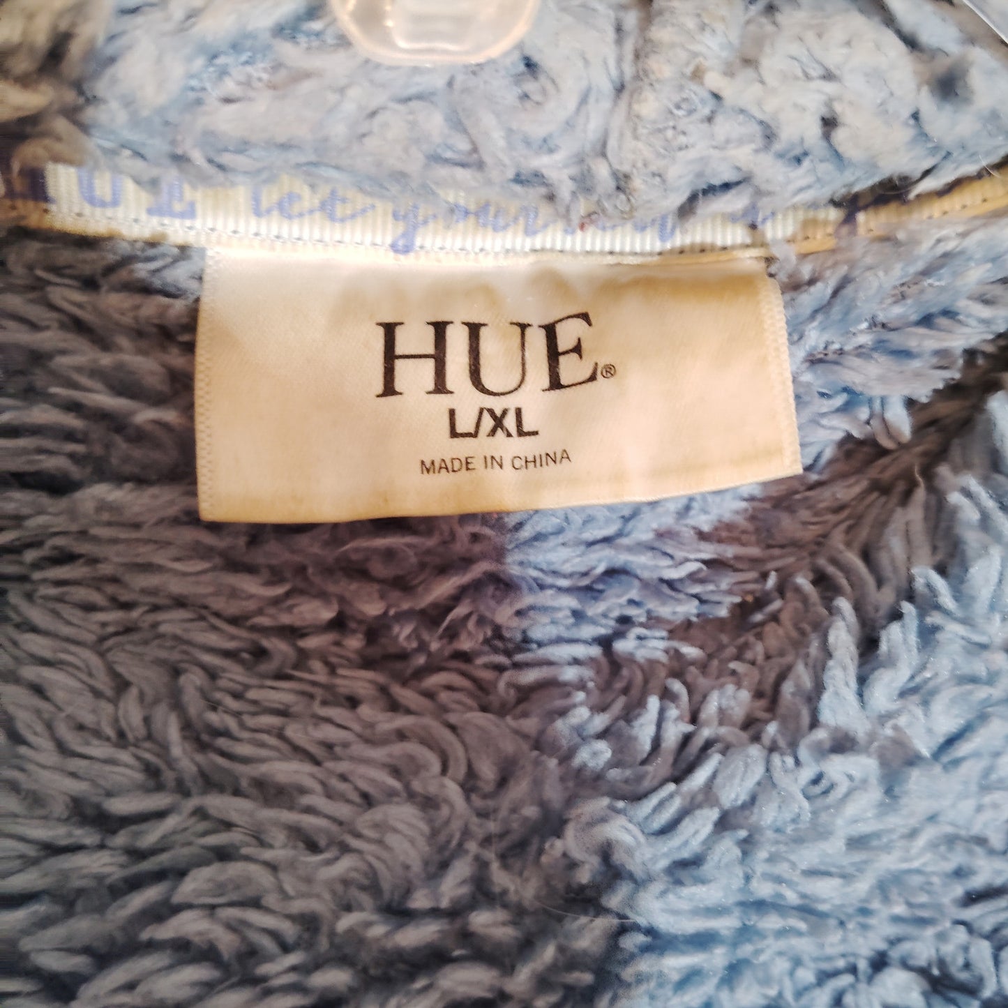 HUE Blue Sherpa Lined Wrap Jacket Women's L/XL Cozy Winter Cardigan