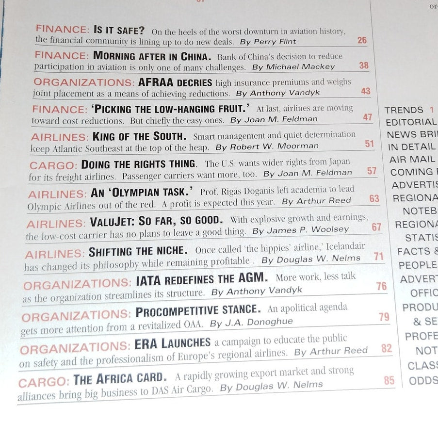 Air Transport World Magazine - December 1995 "IS IT SAFE?" Aviation Industry