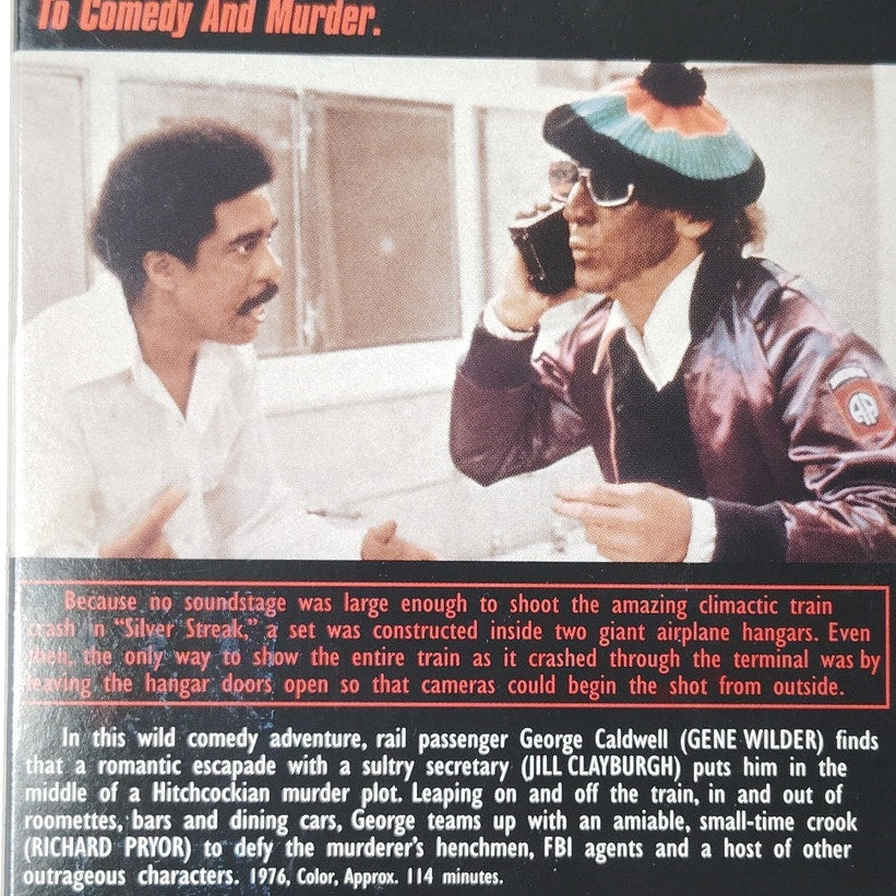 Silver Streak VHS 1995 Gene Wilder Richard Pryor Comedy Thriller