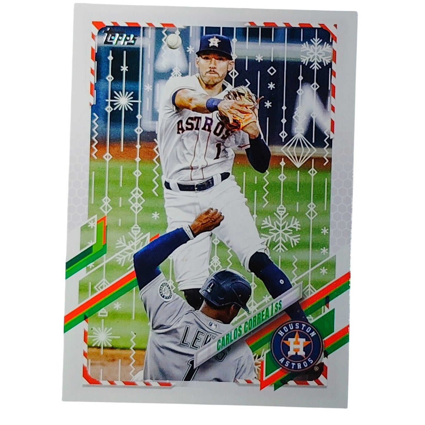 2021 Topps Holiday Carlos Correa HW8 Houston Astros SS Baseball Card VG/EX
