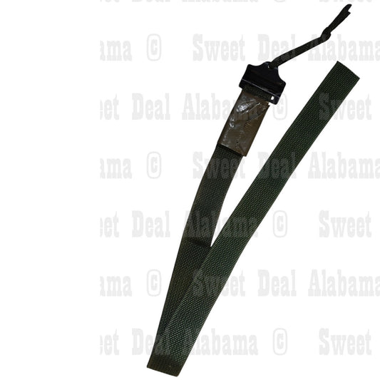 Military 23" Green Webbing Strap – 1" Wide, Metal Buckle, Utility Tie-Down