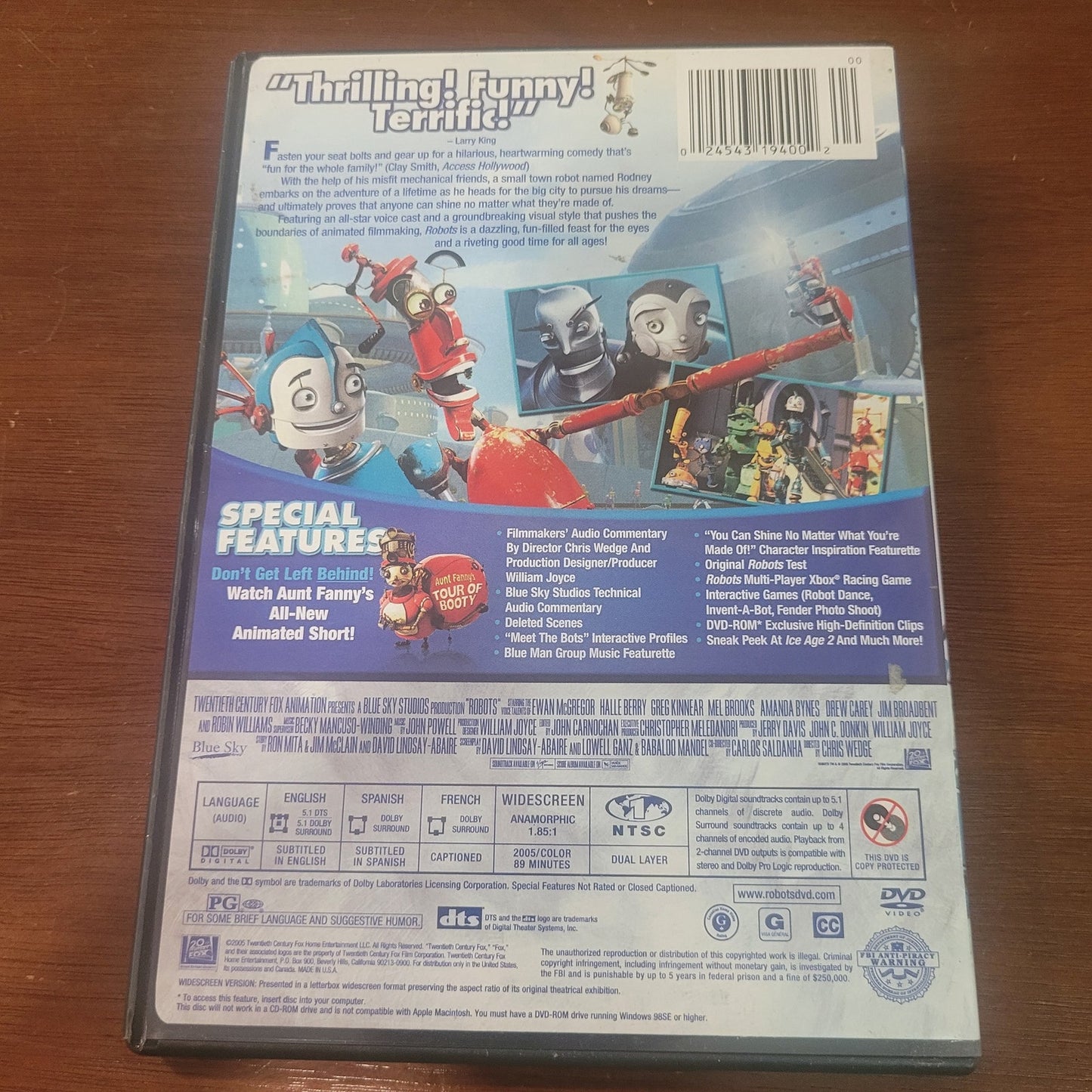 Robots DVD 2005 Widescreen Animated Family Comedy, Robin Williams, Ewan McGregor