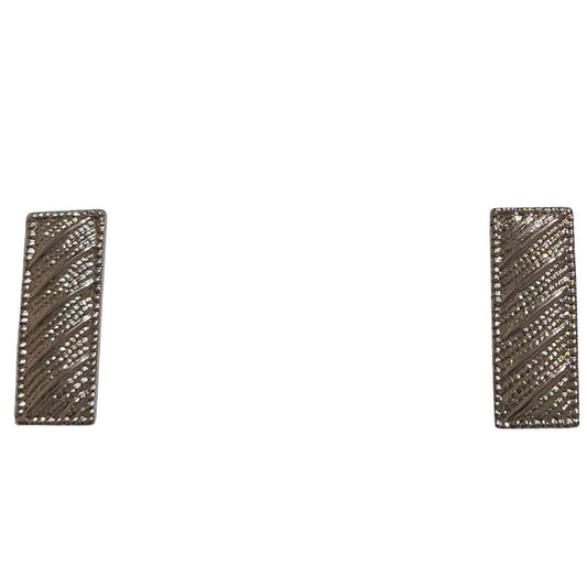 Silver‑Tone Corrugated Lieutenant Rank Bars – 3/4" × 1/4" Collar Device Pin Set