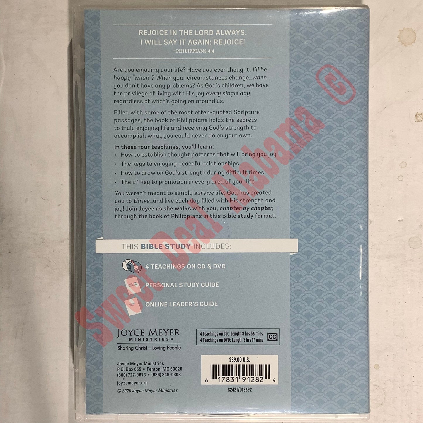 A Bible Study of Philippians, 4-CDs / 1-DVD Set, Joyce Meyer, Teaching Plan
