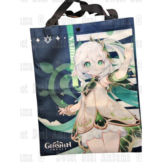 Genshin Impact Nahida Canvas Tote Bag – Double-Sided Printed, 16"H x 13"W