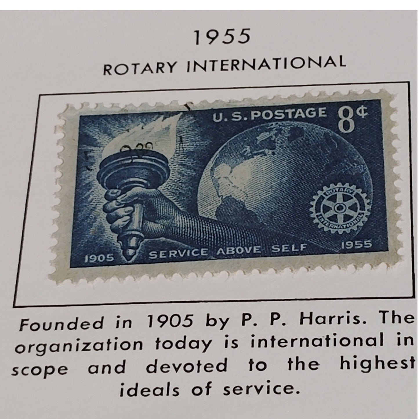1955 8¢ Rotary International 50th Anniversary Stamp Scott #1066