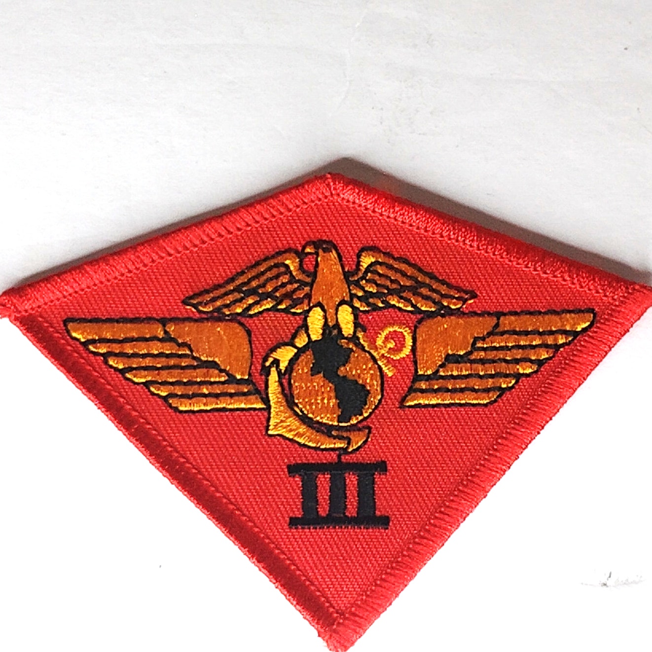 USMC 3rd Marine Aircraft Wing Patch Red Diamond 3‑3/4" × 2‑3/4"