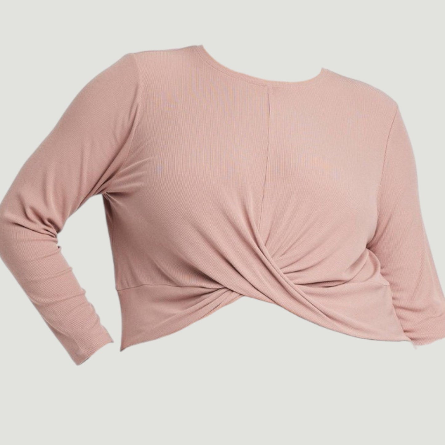 All in Motion Women’s Twist Front Long Sleeve Top Mauve 1X