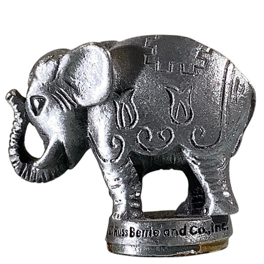 Miniature Pewter Russ Berrie Co. Circus Elephant Figurine 7/8"H x 1"L x 7/16"W