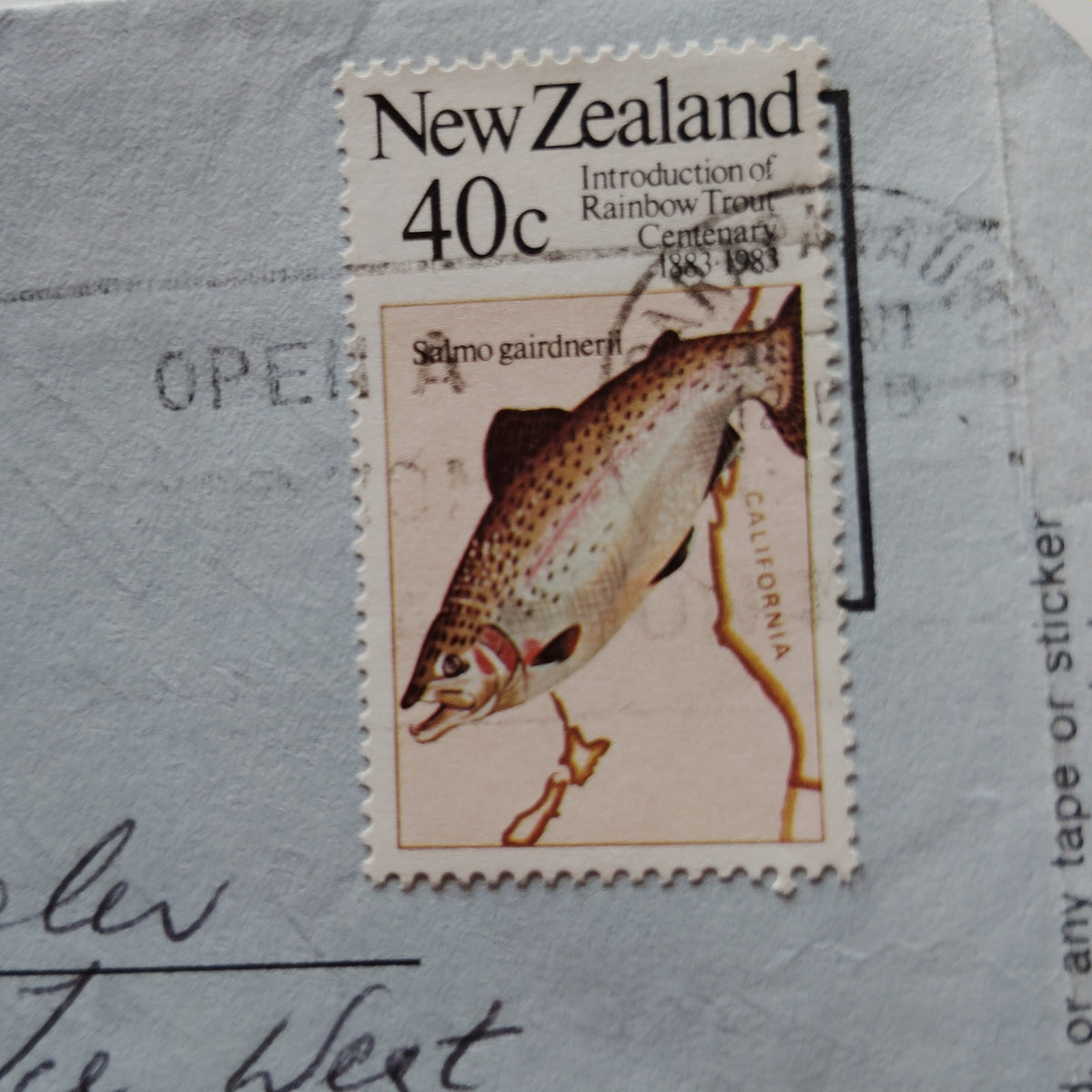 1983 New Zealand Aerogramme Cover 40c Trout Stamp Papakura Airmail Letter